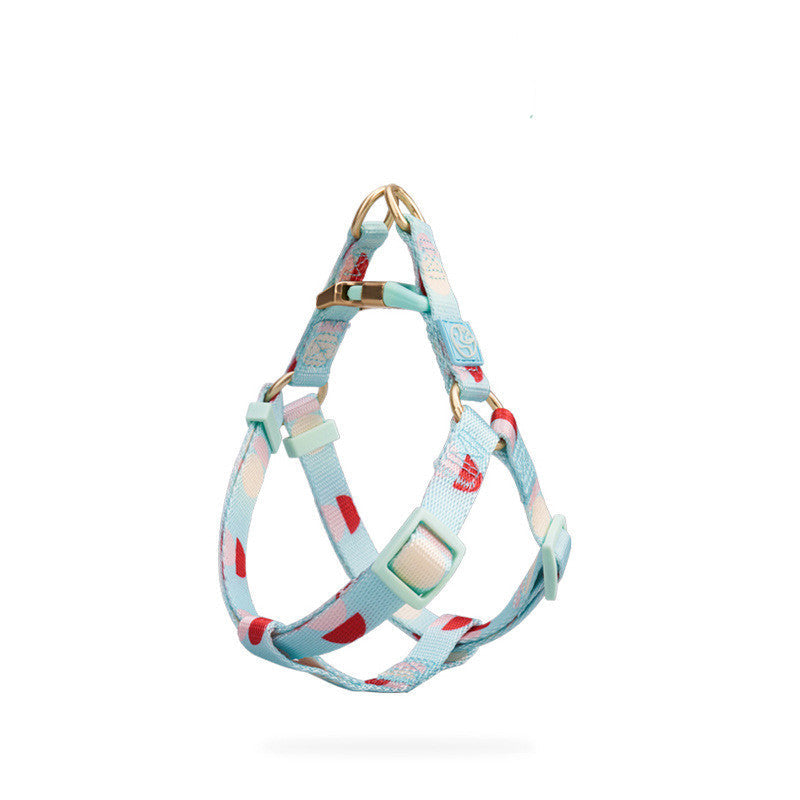 KFX-6214717 Y-Shaped Nylon Chest Strap Leash for Small Dogs - Adjustable Fit with Zinc Alloy Hook