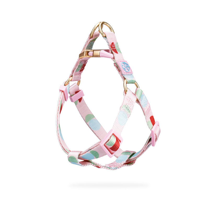 KFX-6214717 Y-Shaped Nylon Chest Strap Leash for Small Dogs - Adjustable Fit with Zinc Alloy Hook
