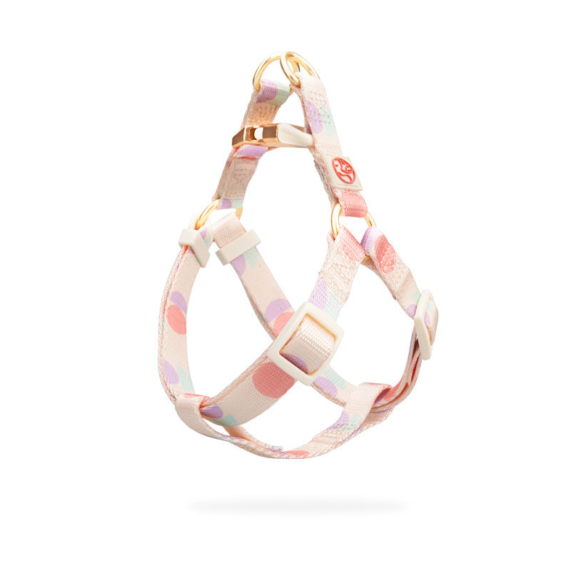 KFX-6214717 Y-Shaped Nylon Chest Strap Leash for Small Dogs - Adjustable Fit with Zinc Alloy Hook