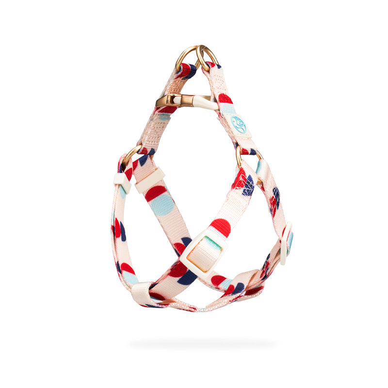 KFX-6214717 Y-Shaped Nylon Chest Strap Leash for Small Dogs - Adjustable Fit with Zinc Alloy Hook