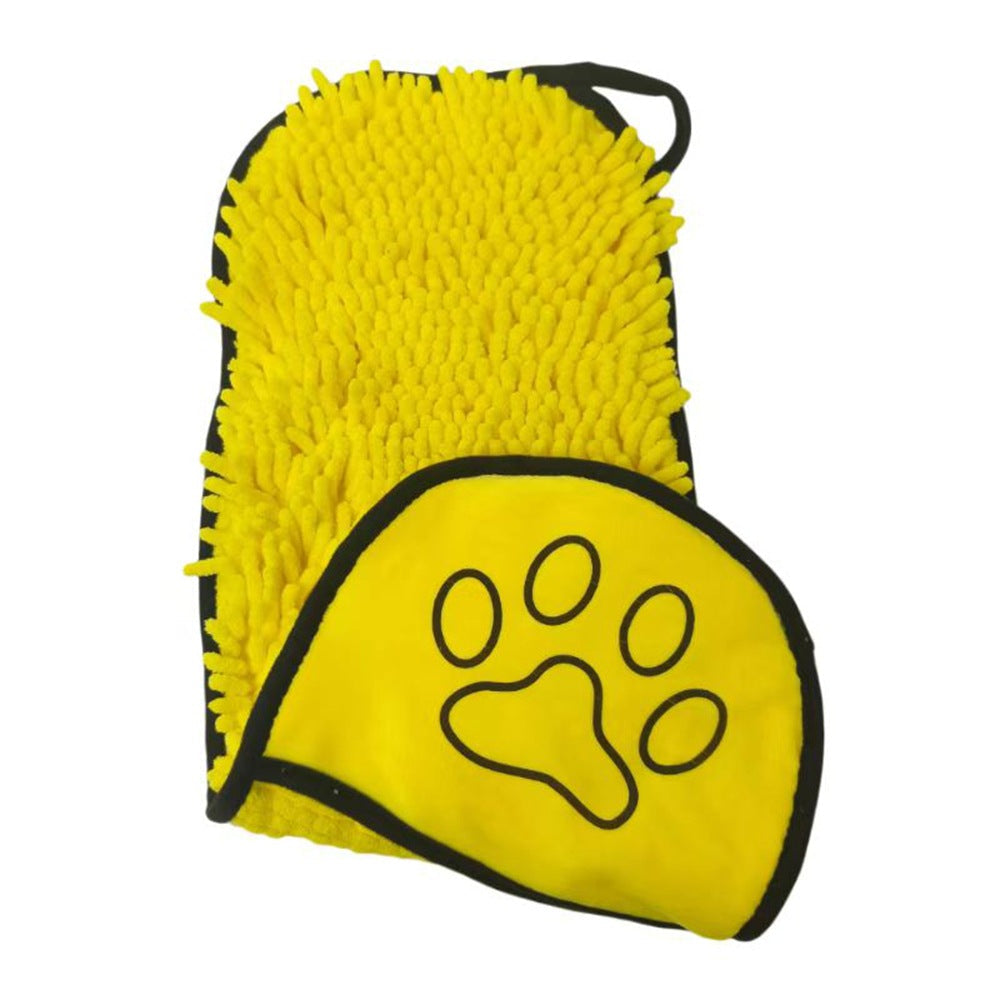 KFX-6215101 Chenilla Pet Bath Towel for Dogs and Cats - Quick-Dry Water Absorbent Towel, 53x22cm
