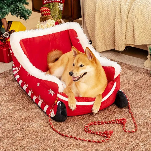 KFX-6215485 Red Elk Sled Nest Pet Bed for Dogs - Available in Small and Medium Sizes