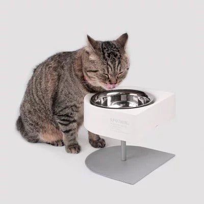 KFX-6215613 Versatile Camping Bowl for Cats and Dogs with Dish Rack - Khaki, Navy Blue, White
