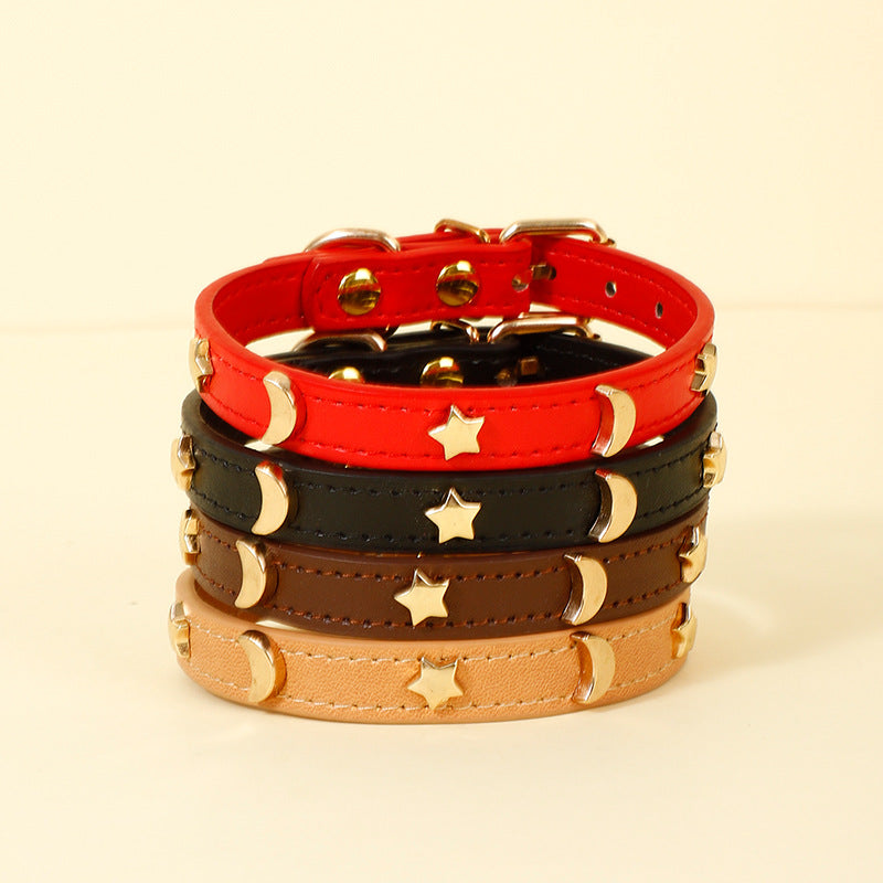 KFX-6217405 Star Moon Anti-Bite Pet Collar in Monochrome Colors for All Seasons