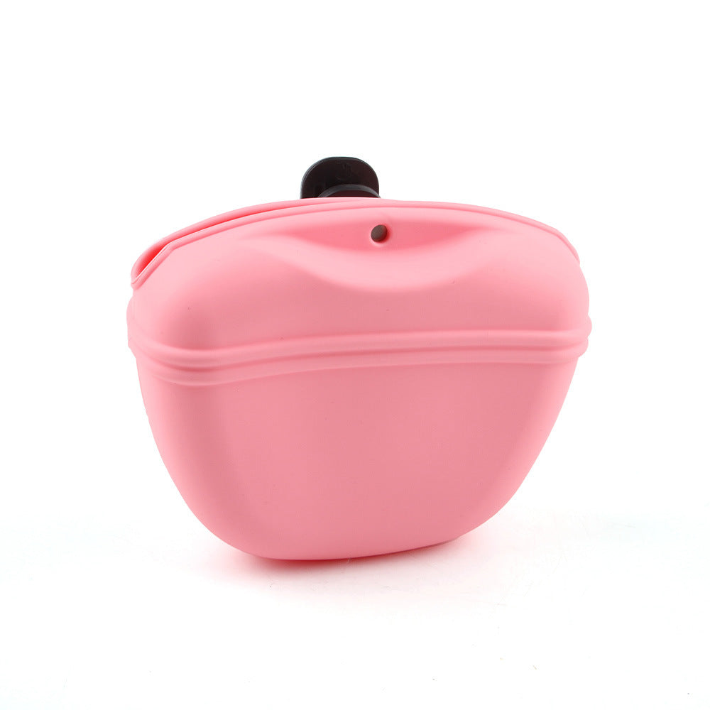 KFX-6218685 Portable Dog Training Waist Bag for Treats and Snacks - Lightweight Silicone Food Storage Pouch