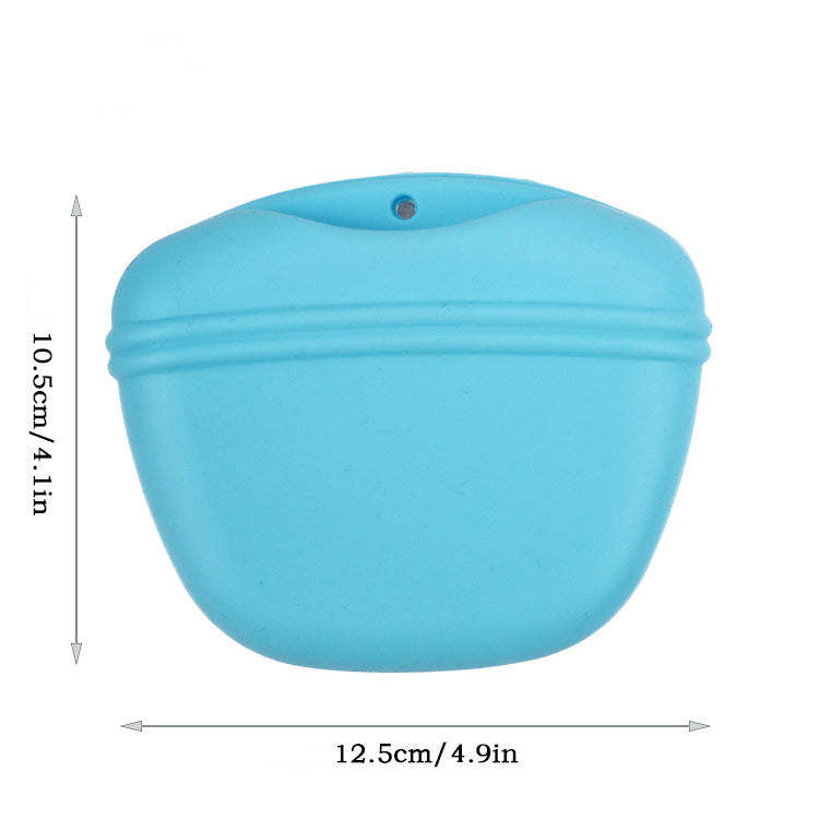 KFX-6218685 Portable Dog Training Waist Bag for Treats and Snacks - Lightweight Silicone Food Storage Pouch