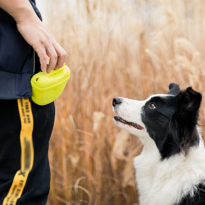 KFX-6218685 Portable Dog Training Waist Bag for Treats and Snacks - Lightweight Silicone Food Storage Pouch