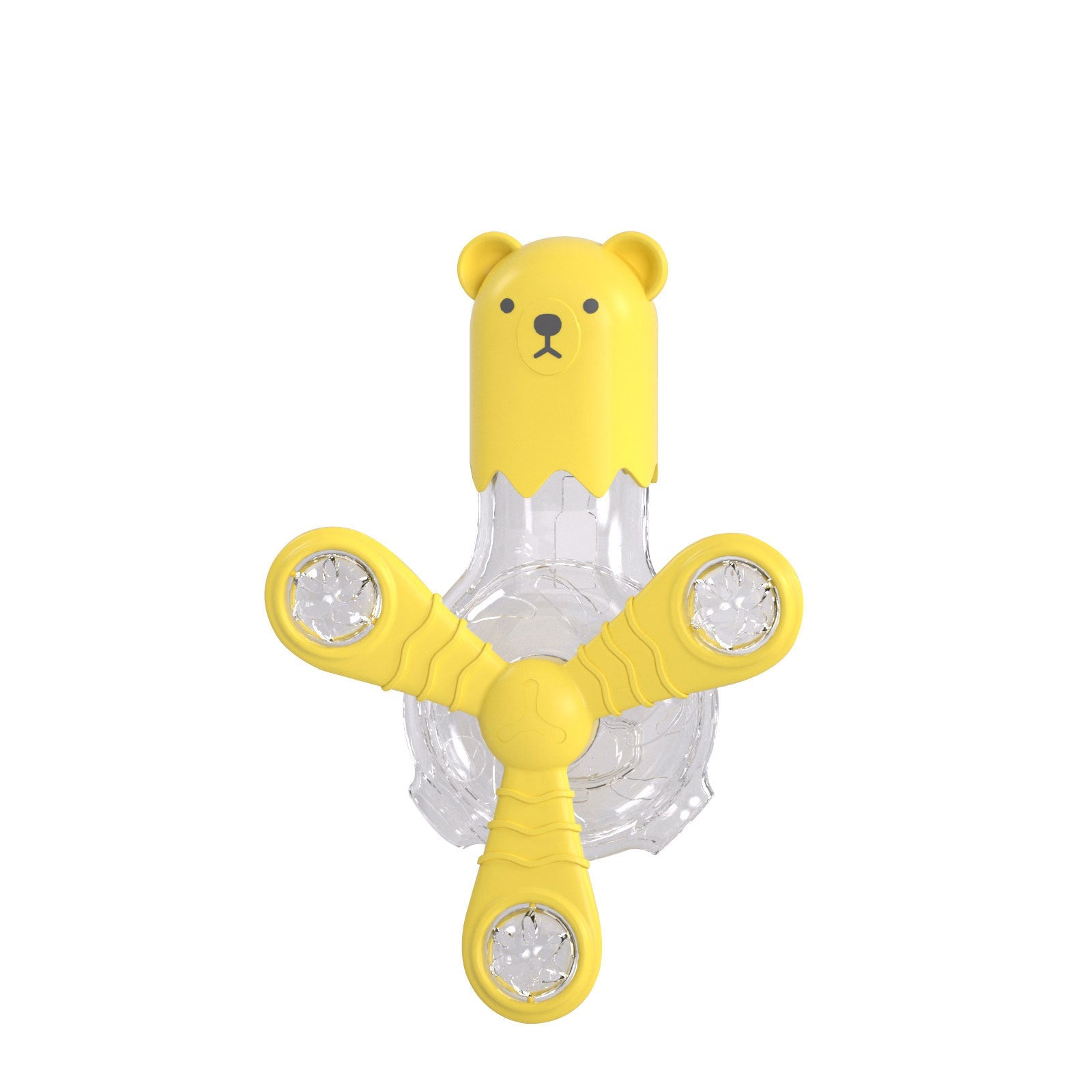 KFX-6219197 Interactive Cat Toy with Light and Sound - Multi-Function Rotating Feeder in Blue, Yellow, Off-White, Pink