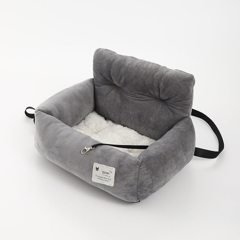 KFX-6219453 Universal Pet Car Nest - Gray Cloth Dog Bed, Large (53*42*29 cm) & Small (44*35*27 cm)