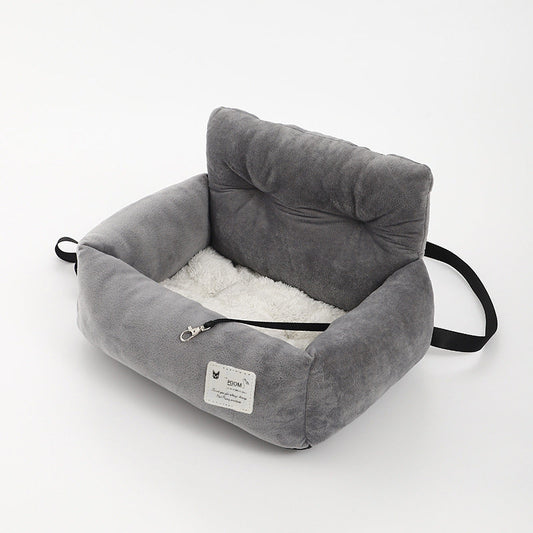 KFX-6219453 Universal Pet Car Nest - Gray Cloth Dog Bed, Large (53*42*29 cm) & Small (44*35*27 cm)