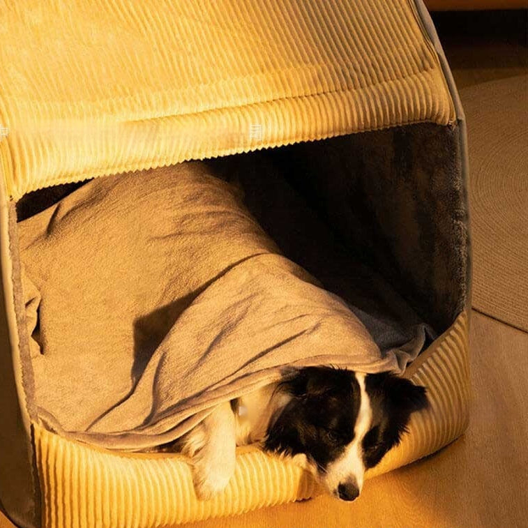 KFX-6220221 All-Season Detachable and Washable Indoor Dog House in Mushroom Color - Sizes S to 3XL Available