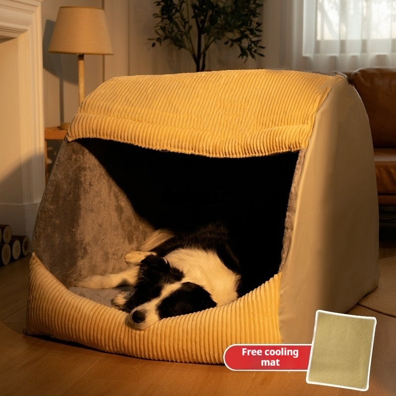 KFX-6220221 All-Season Detachable and Washable Indoor Dog House in Mushroom Color - Sizes S to 3XL Available