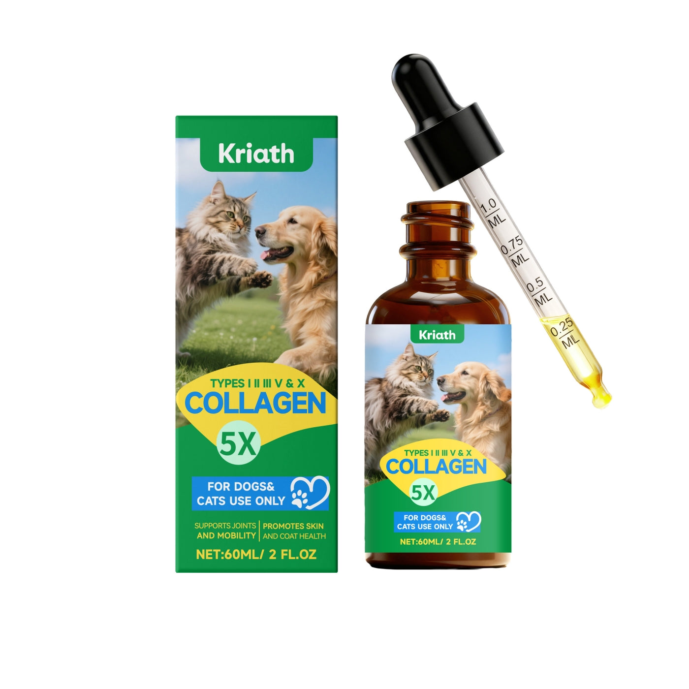 KFX-6221245 Collagen Drops for Pets – Nutrition Boost for Dogs and Cats