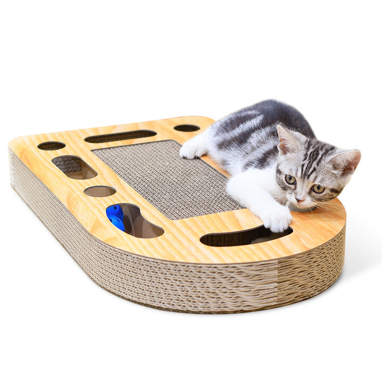 KFX-6221373 Cat Scratch Board with Ball - 50.5 x 30.5 x 6 cm, Durable Corrugated Design