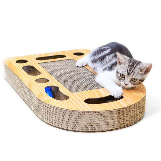 KFX-6221373 Cat Scratch Board with Ball - 50.5 x 30.5 x 6 cm, Durable Corrugated Design
