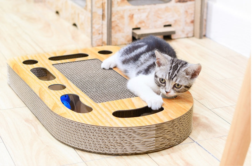 KFX-6221373 Cat Scratch Board with Ball - 50.5 x 30.5 x 6 cm, Durable Corrugated Design