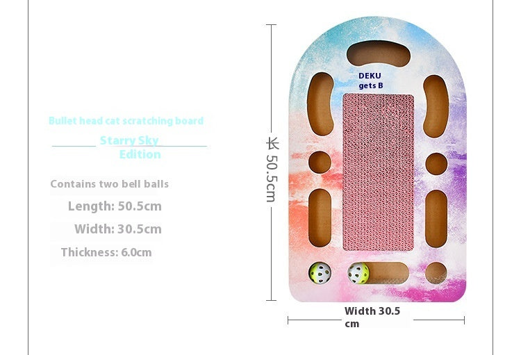 KFX-6221373 Cat Scratch Board with Ball - 50.5 x 30.5 x 6 cm, Durable Corrugated Design