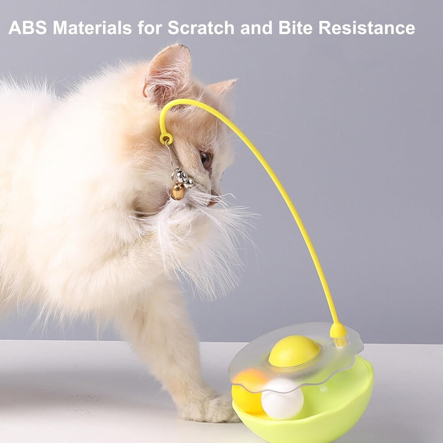 KFX-6222653 Interactive Cat Tumbler Toy with Catnip, Feather Teaser, and Bell for Indoor Exercise