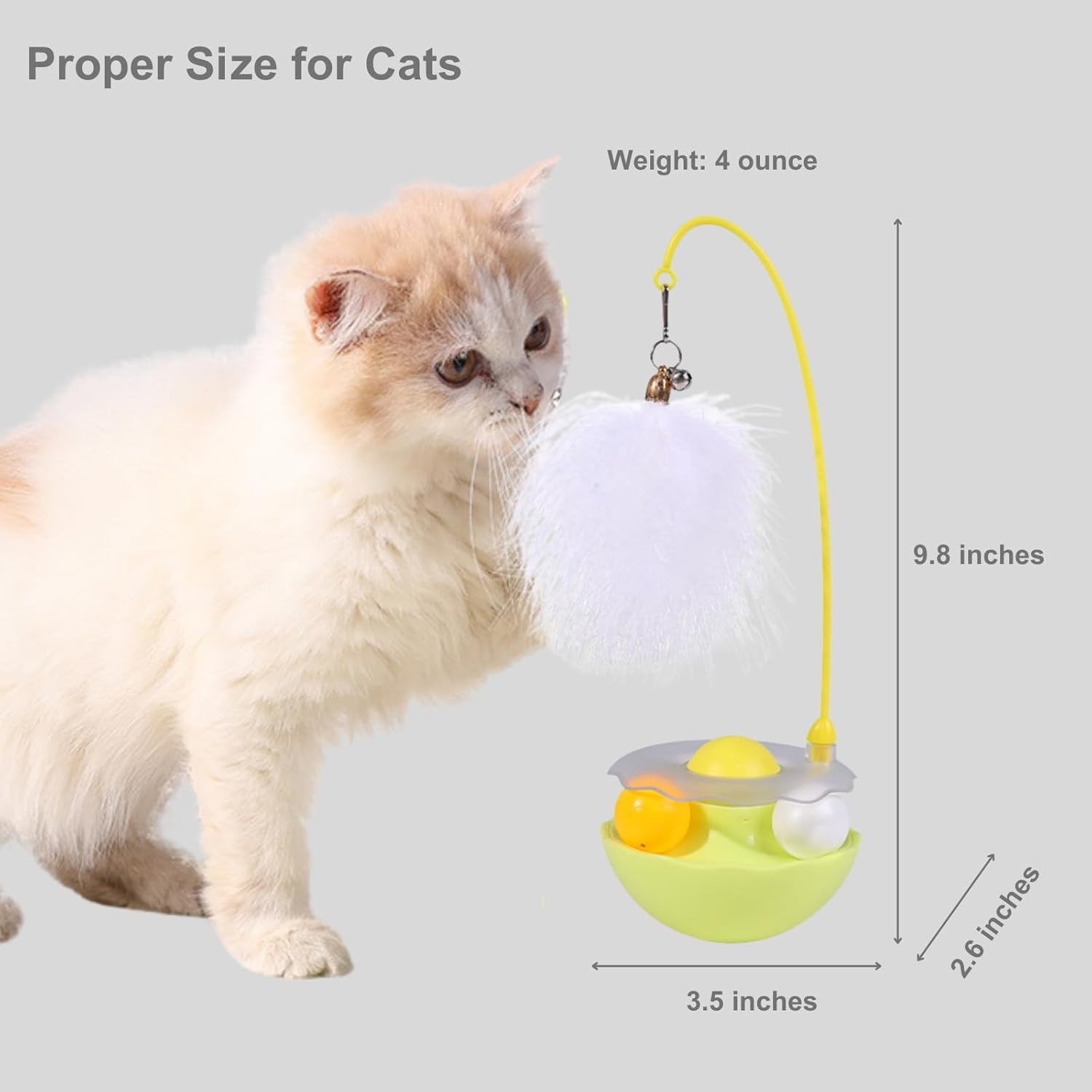 KFX-6222653 Interactive Cat Tumbler Toy with Catnip, Feather Teaser, and Bell for Indoor Exercise