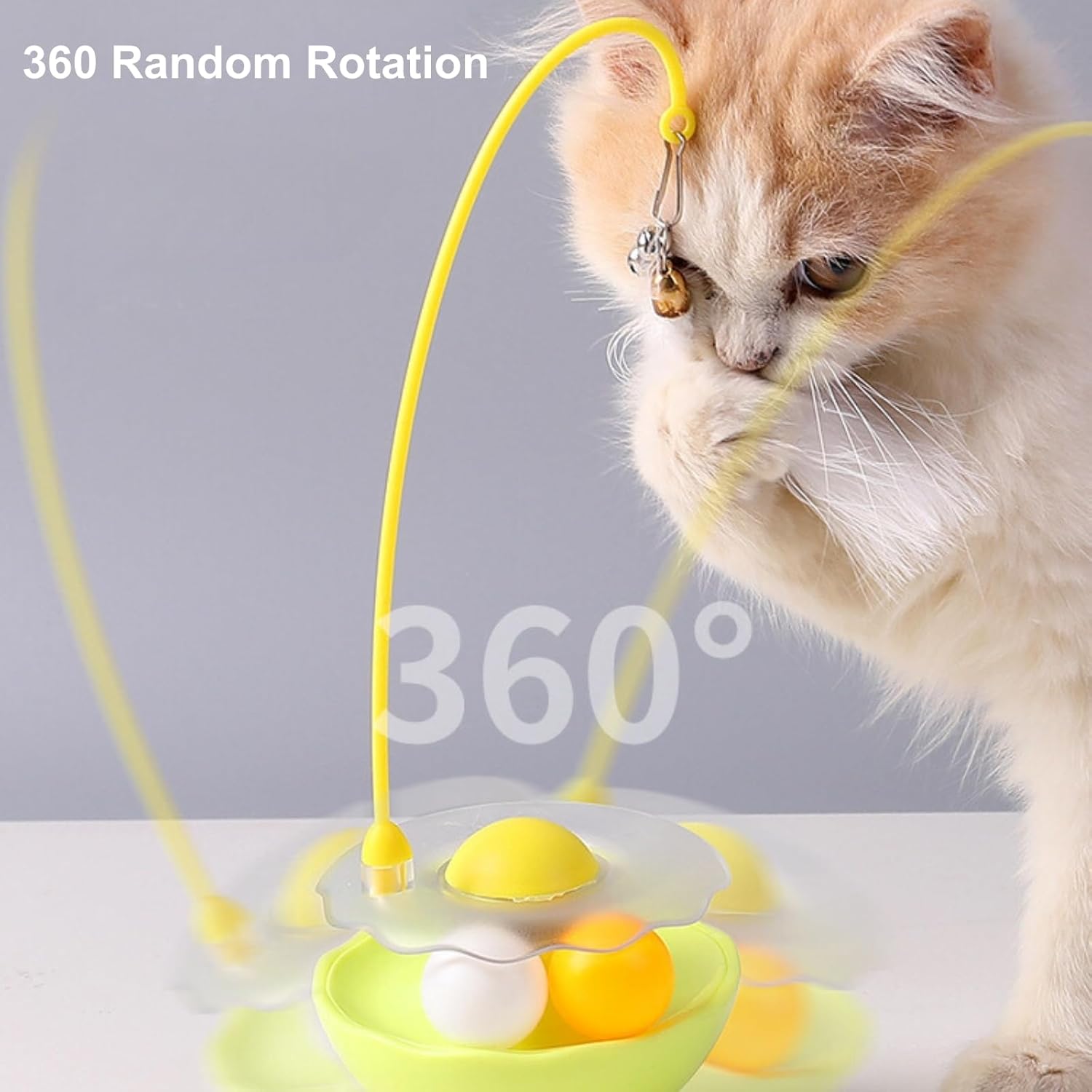 KFX-6222653 Interactive Cat Tumbler Toy with Catnip, Feather Teaser, and Bell for Indoor Exercise