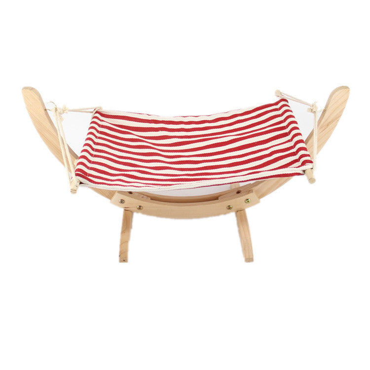 KFX-6222781 Removable and Washable Breathable Cat Hammock with Wooden Frame and Plush Mattress