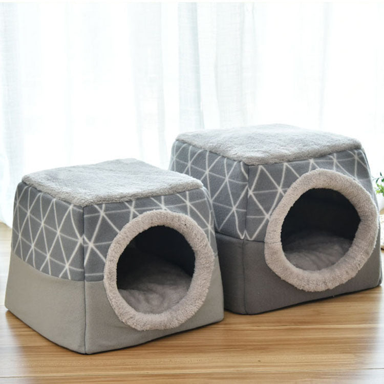 KFX-6225213 Cozy Flannel Cat House with Spacious Design for All Seasons