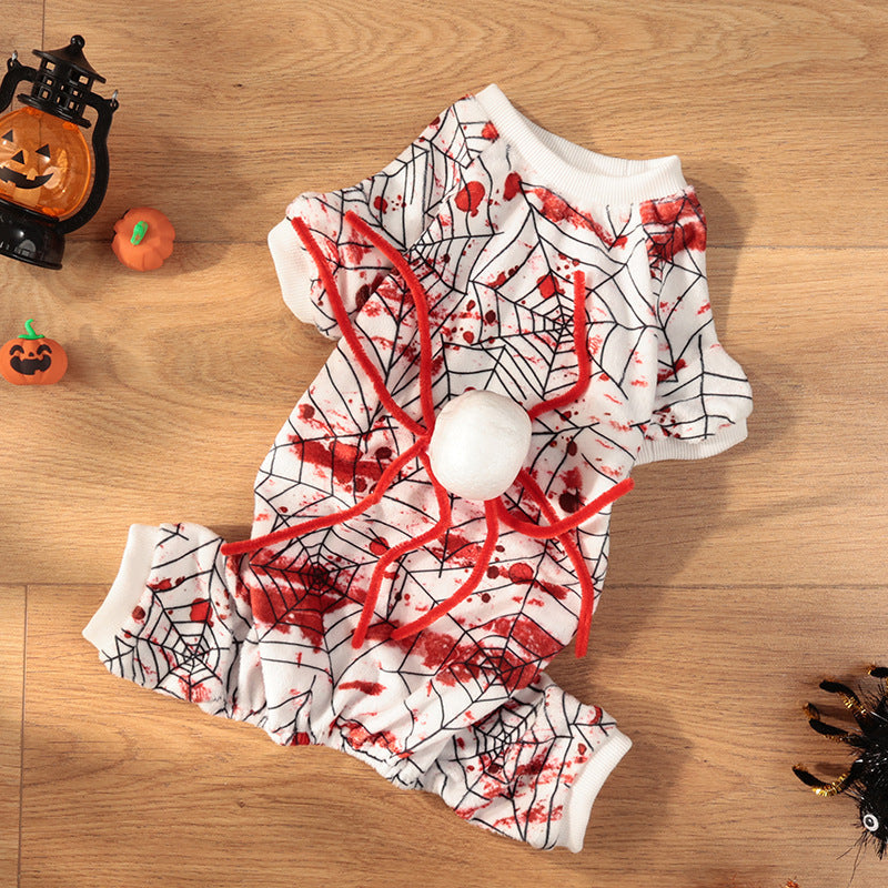 KFX-6227517 Personalized Halloween Bloodshot Spider Skirt for Dogs, Casual Pet Clothing in Multiple Sizes