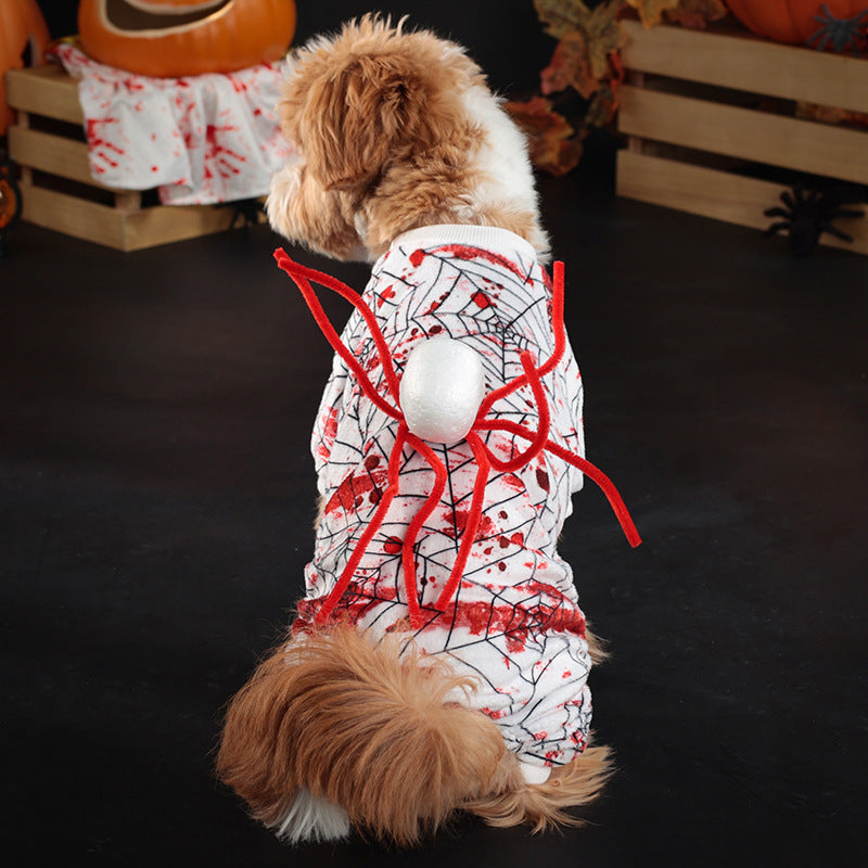KFX-6227517 Personalized Halloween Bloodshot Spider Skirt for Dogs, Casual Pet Clothing in Multiple Sizes