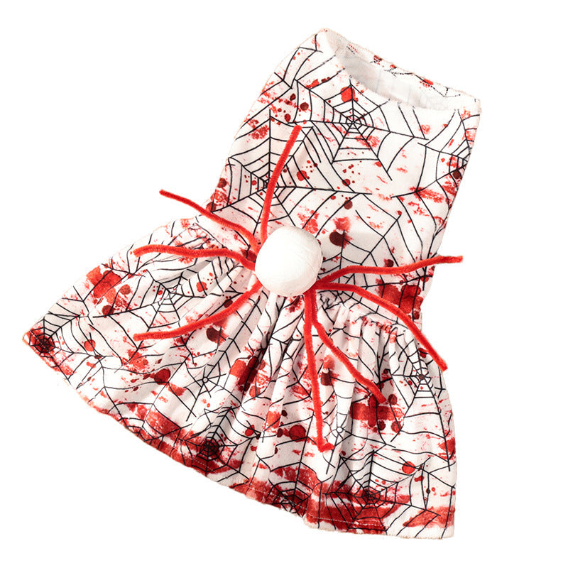 KFX-6227517 Personalized Halloween Bloodshot Spider Skirt for Dogs, Casual Pet Clothing in Multiple Sizes