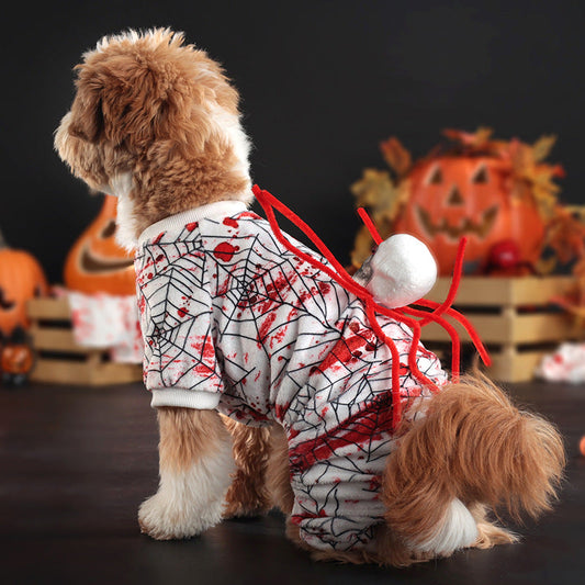 KFX-6227517 Personalized Halloween Bloodshot Spider Skirt for Dogs, Casual Pet Clothing in Multiple Sizes