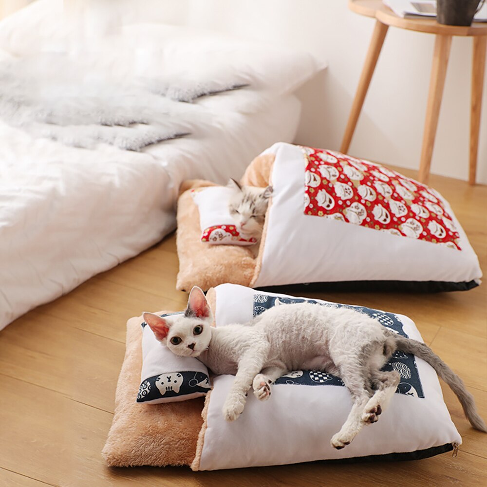 KFX-6227773 Removable and Washable Cat Litter Nest in Red and Blue - Size Options S, M, L