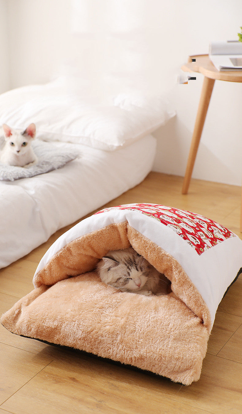 KFX-6227773 Removable and Washable Cat Litter Nest in Red and Blue - Size Options S, M, L