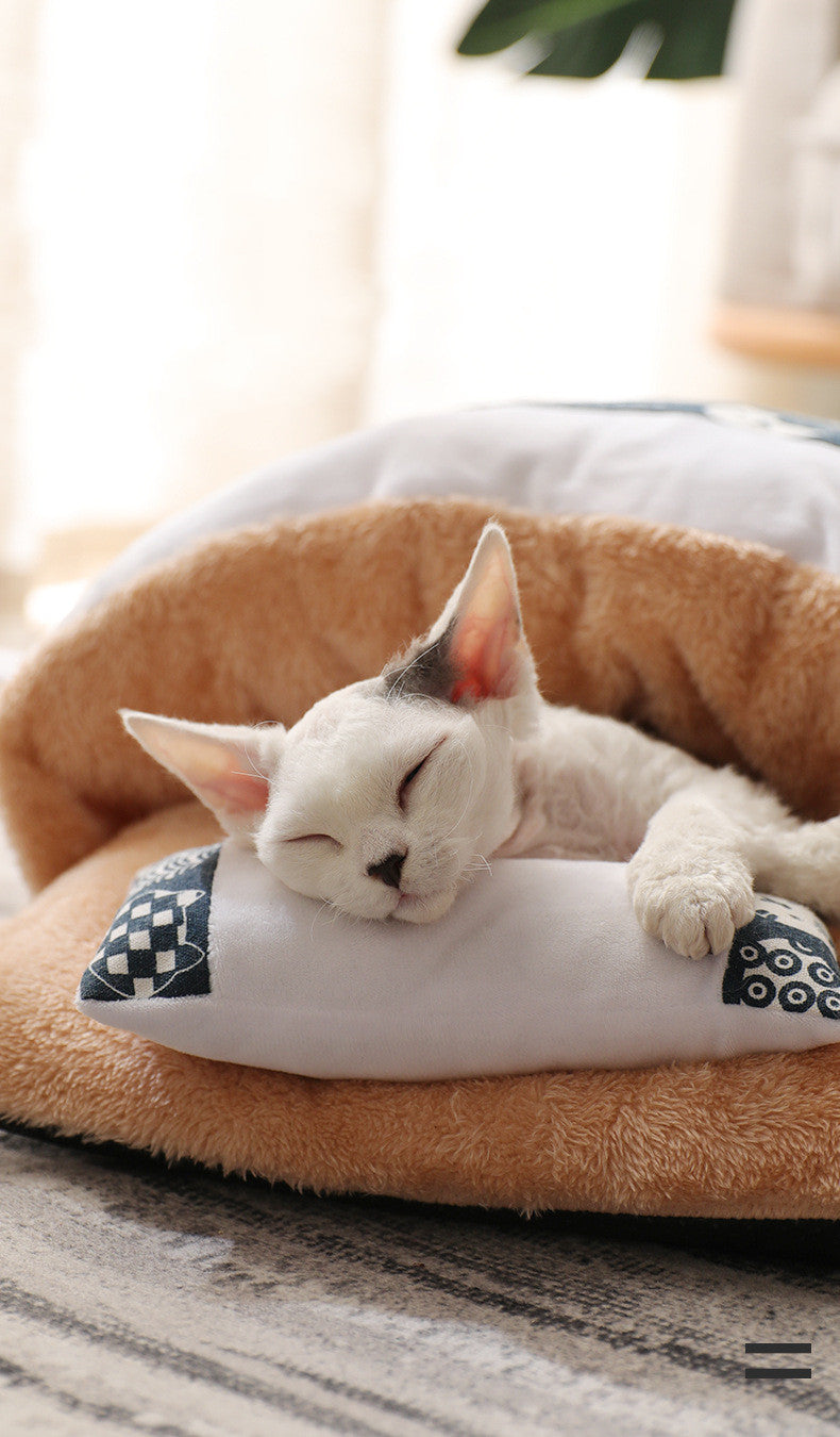 KFX-6227773 Removable and Washable Cat Litter Nest in Red and Blue - Size Options S, M, L