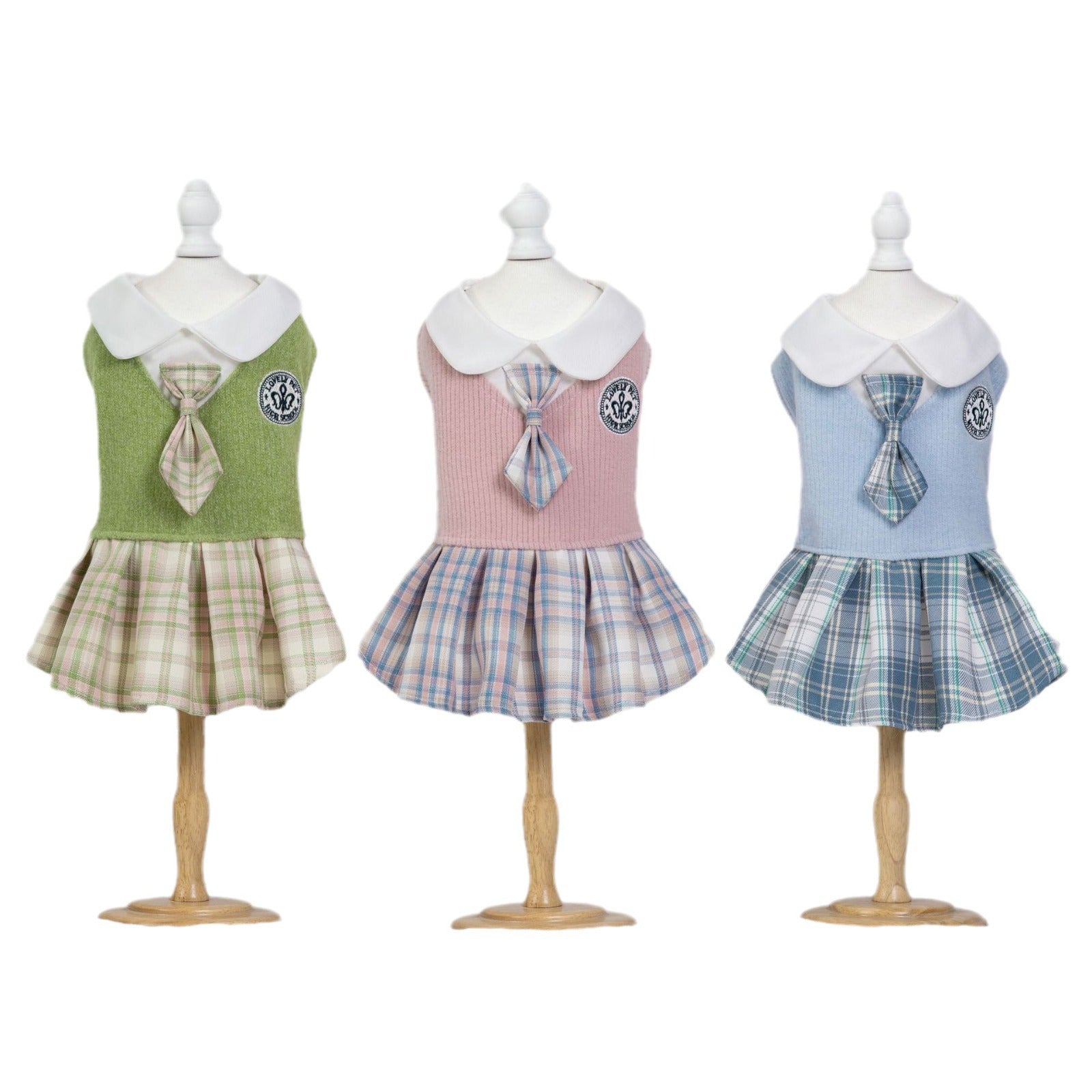 KFX-6228541 Tartan Skirt for Pets in Pink, Blue, and Green - Sizes XS to 2XL