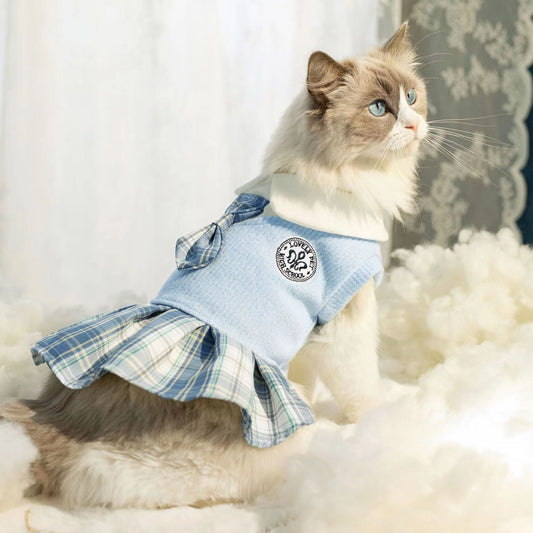 KFX-6228541 Tartan Skirt for Pets in Pink, Blue, and Green - Sizes XS to 2XL