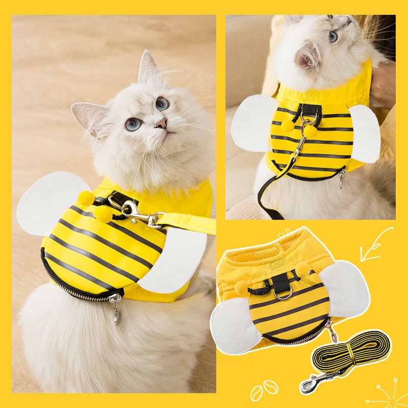 KFX-6230717 Adjustable Cat Walking Rope with Flannel and Mesh Wings for Cats of Various Weights