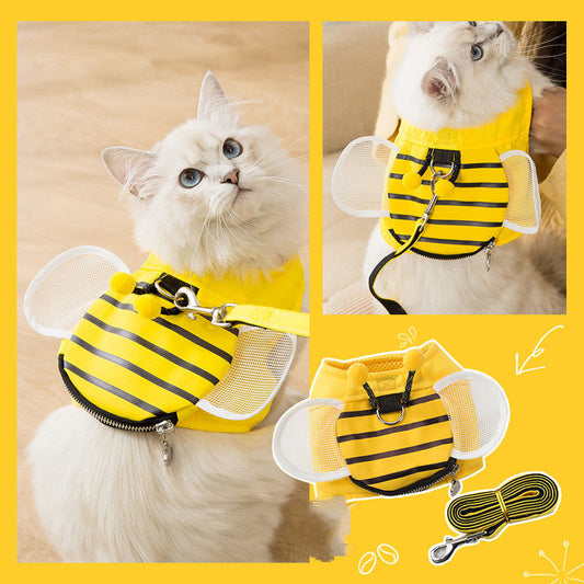 KFX-6230717 Adjustable Cat Walking Rope with Flannel and Mesh Wings for Cats of Various Weights