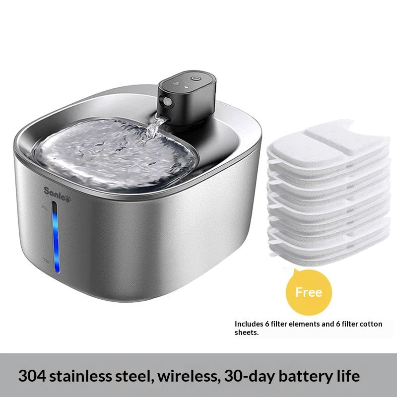 KFX-6232765 Smart Water Dispenser for Cats - 4L Capacity SUS304 Stainless Steel Fountain