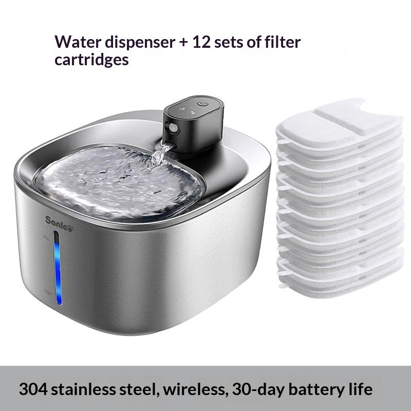 KFX-6232765 Smart Water Dispenser for Cats - 4L Capacity SUS304 Stainless Steel Fountain