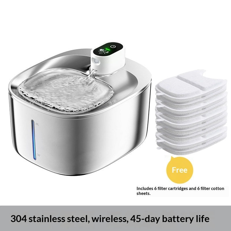 KFX-6232765 Smart Water Dispenser for Cats - 4L Capacity SUS304 Stainless Steel Fountain