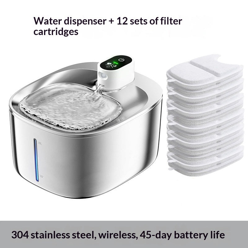 KFX-6232765 Smart Water Dispenser for Cats - 4L Capacity SUS304 Stainless Steel Fountain