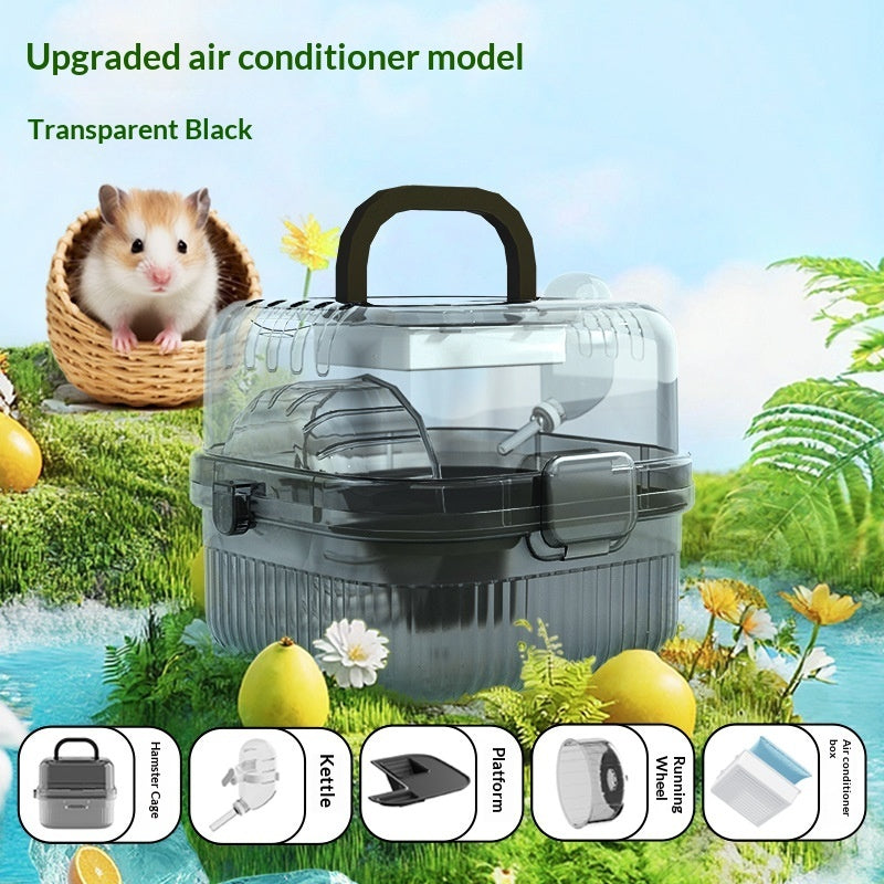 KFX-6233149 Portable Outdoor Hamster Travel Cage with Water Dispenser and Running Wheel