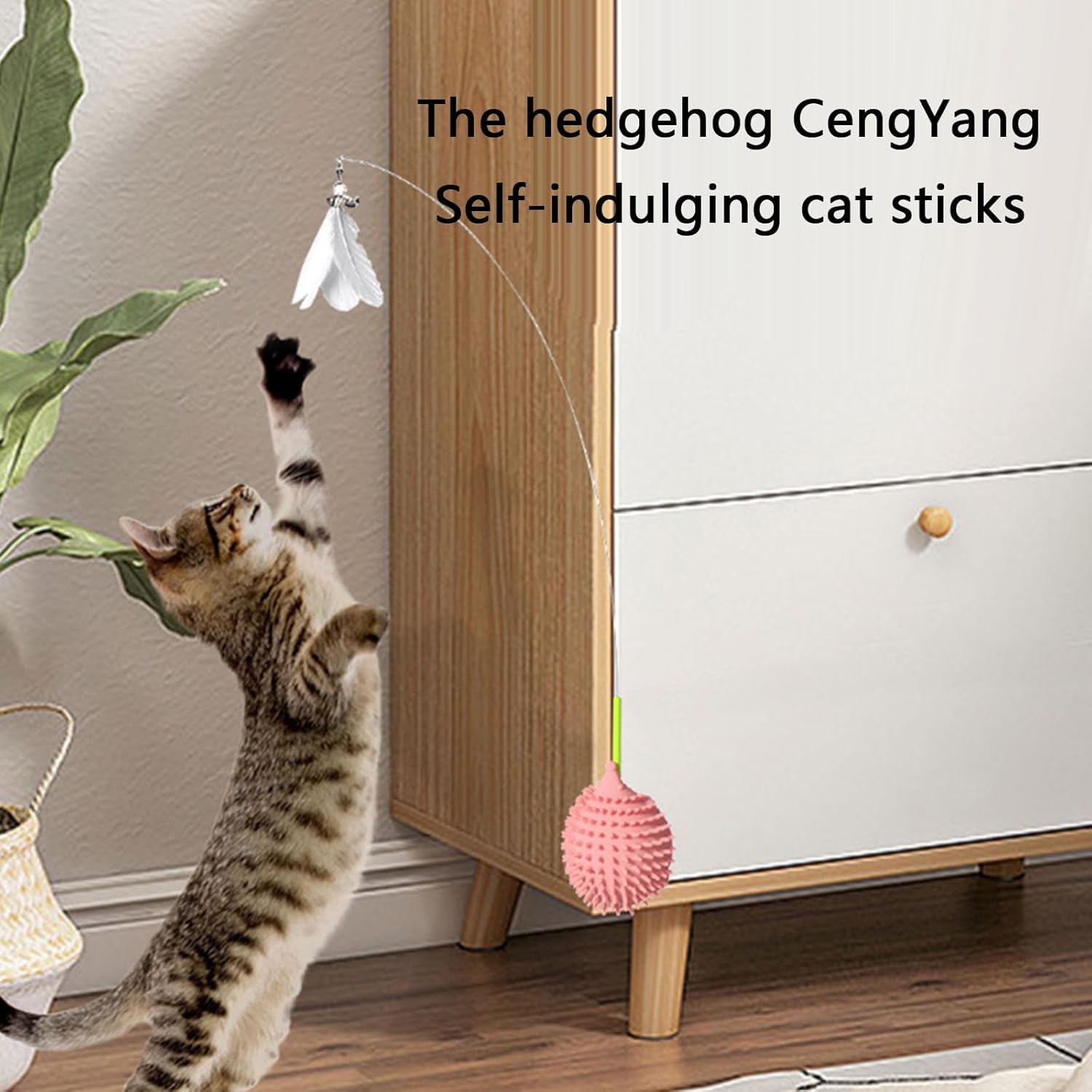 KFX-6234173 Hedgehog-Shaped Interactive Cat Toy and Scratcher for Playtime and Grooming