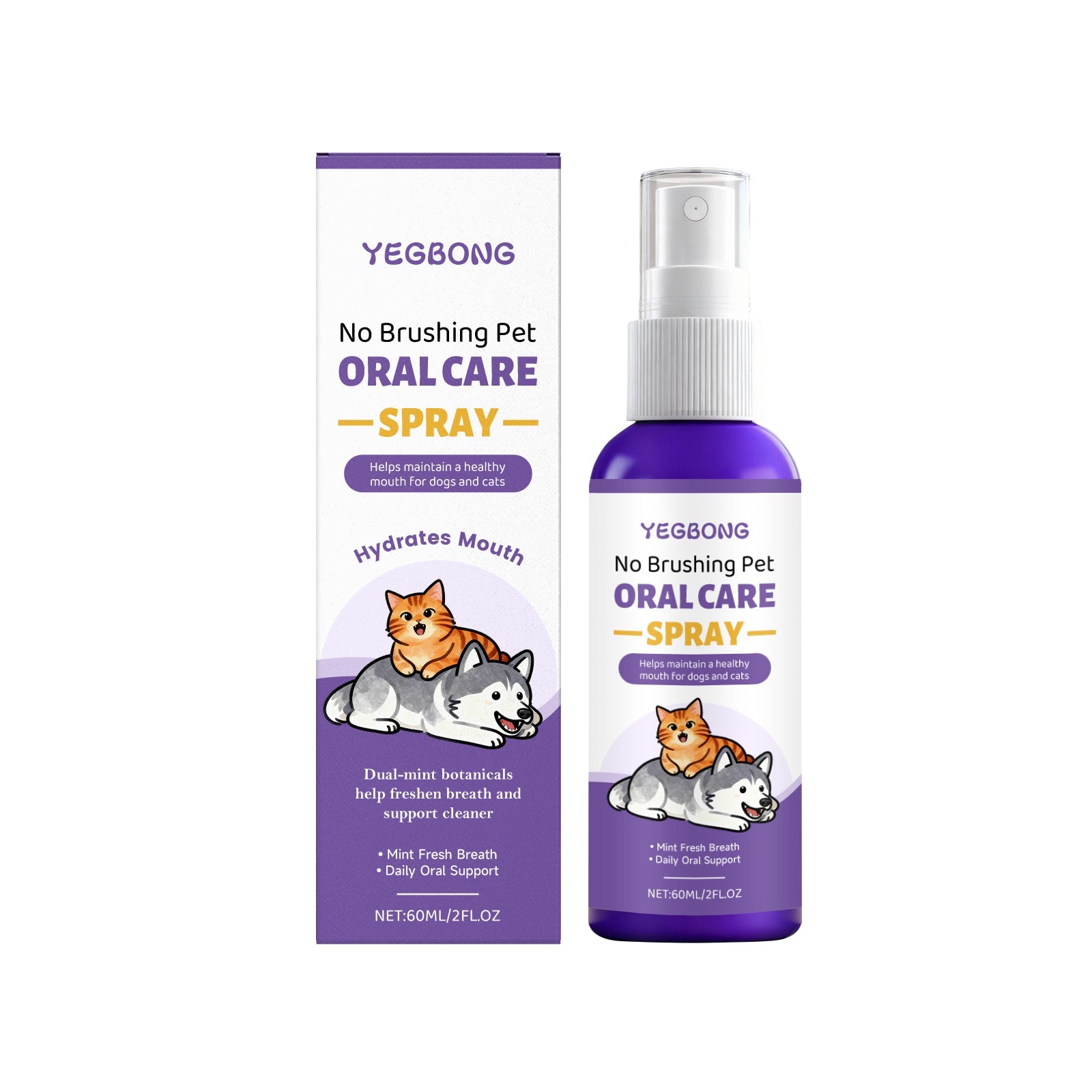 KFX-6234557 Dog Dental Spray with Mint Extract for Fresh Breath and Oral Care