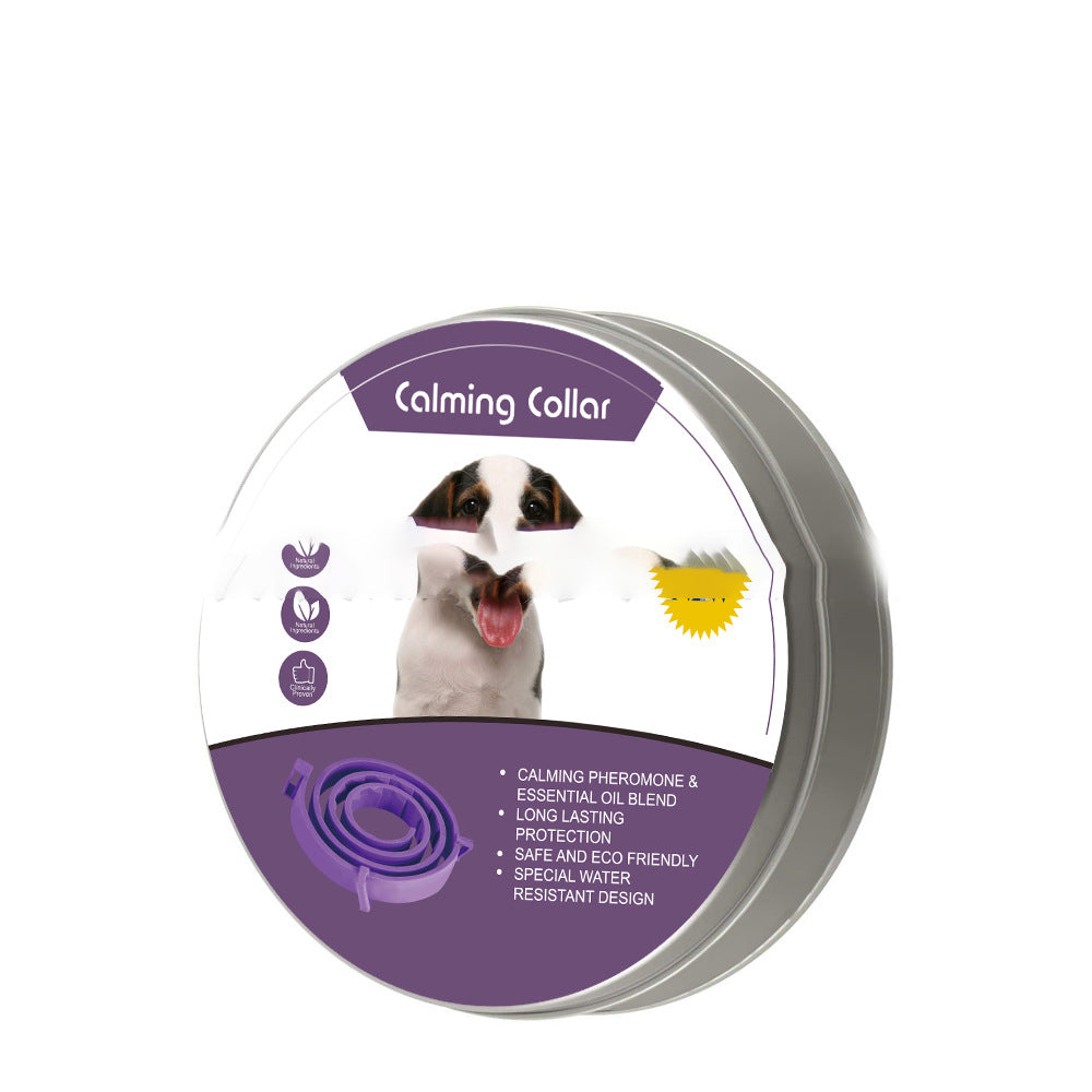 KFX-6234685 Anxiety-Relieving Adjustable Pet Collars for Large Dogs (62cm) & Small Cats (38cm) - Durable Plastic Design