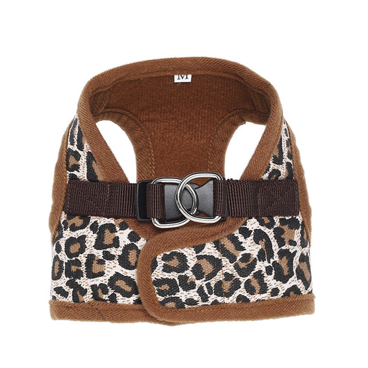 KFX-6235965 Leopard Print and Camouflage Heart Chest Strap in Sandwich Mesh and Cotton Canvas