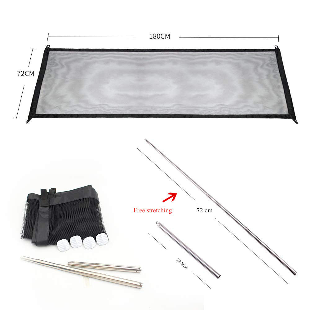 KFX-6236861 Portable Pet Isolation Net - Folding Safety Playpen for Dogs, Black Nylon with Sticky Hooks, Available in Small and Large Sizes