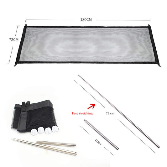 KFX-6236861 Portable Pet Isolation Net - Folding Safety Playpen for Dogs, Black Nylon with Sticky Hooks, Available in Small and Large Sizes