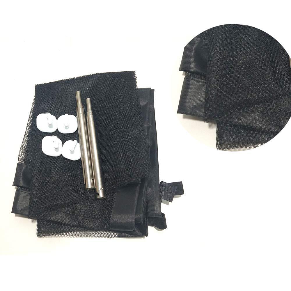 KFX-6236861 Portable Pet Isolation Net - Folding Safety Playpen for Dogs, Black Nylon with Sticky Hooks, Available in Small and Large Sizes