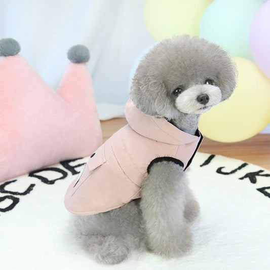 KFX-6237245 Corgi Bichon Cozy Velvet Hooded Vest for Pets - Autumn & Winter Wear